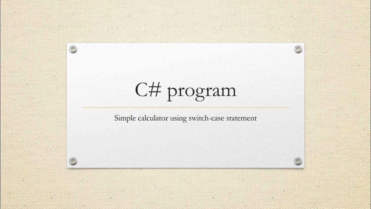 Simple calculator using switchcase statement in C YouTube