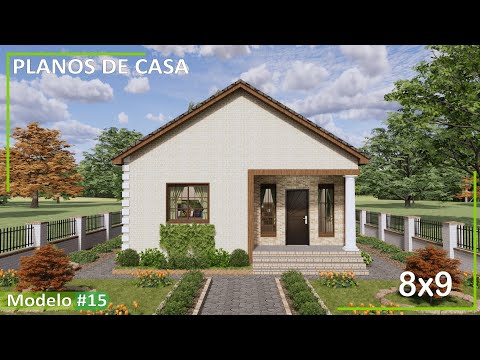 Plano de Casa 3 Dormitorios 8x9 Metros