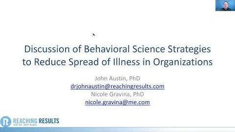 COVID-19 | Discussion of Behavioral Science Strategies to Reduce Spread Coronavirus in Organizations