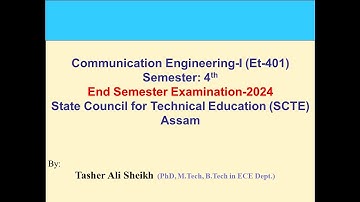 Communication Engineering-I (CE-I) Question Paper, June-2024, PART-A solution, Polytechnic Assam.