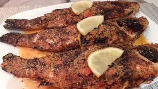 Pesce grigliato in modo egiziano famoso,gustoso e sano|سمك مشوي بالردة في الفرن لذيذ، سهل وبدون دخان