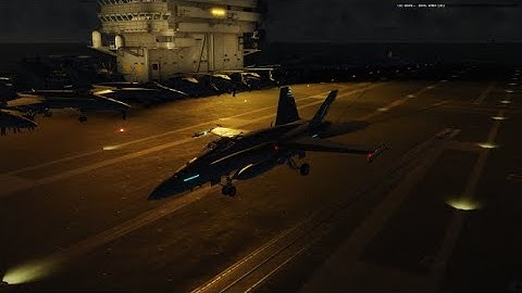 DCS- F/A-18C Case III recovery by night from the LSO view