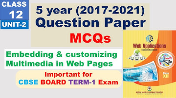 Previous year Question Paper MCQs UNIT 2 CLASS XII Web Application 803 | MID-TERM Exam