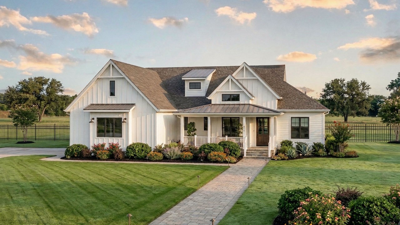 Modern Farmhouse Style House Plan | Post Stone - YouTube