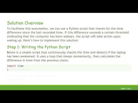 How to Automatically Run a Python Script When Your Computer Wakes from Sleep