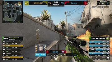 SH1RO godlike triple awp kill against  Na`Vi @dust2 | ESL Pro League Season 13