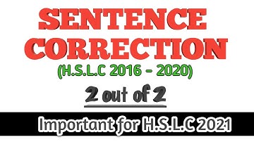 Sentence Correction | Common Error | H.S.L.C. 2016 2017 2018 2019 2020 | H.S.L.C 2021- You can learn