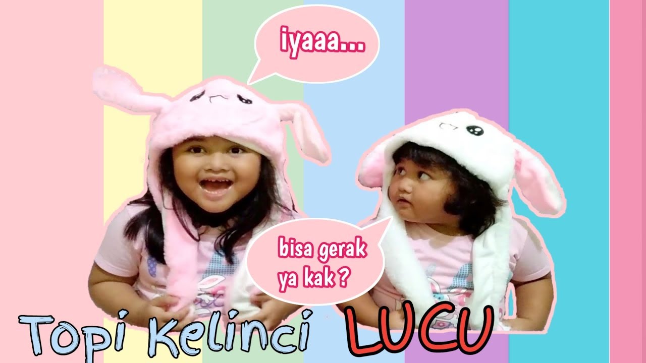 UNBOXING TOPI  KELINCI  LUCU MENYALA DAN BERGERAK  BUNNY HAT 