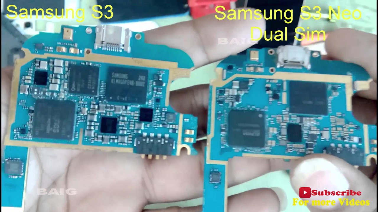 Samsung Galaxy S3 and S3 neo Dual Sim Motherboard comparison - YouTube