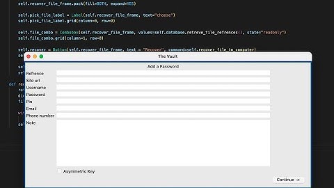 Making a Password / File Manager using Python, SQL, and Tkinter