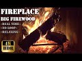 Relaxing fireplace with big firewood no loop  real time 4kr deep sleeping no music