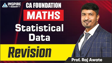📚🔍 CA Foundation Maths Revision: Statistical Data | By Raj Awate | Sept 24 #StatisticalData