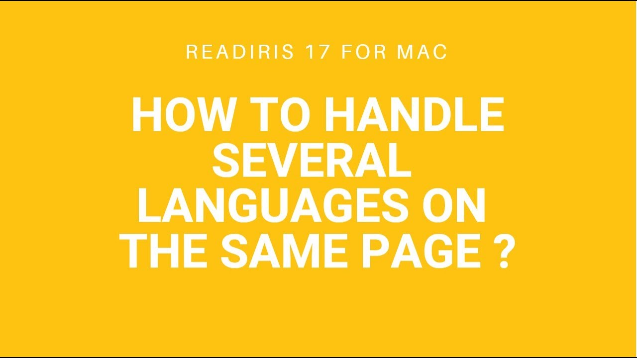 Readiris 17 Mac: How to handle several languages on the same page?