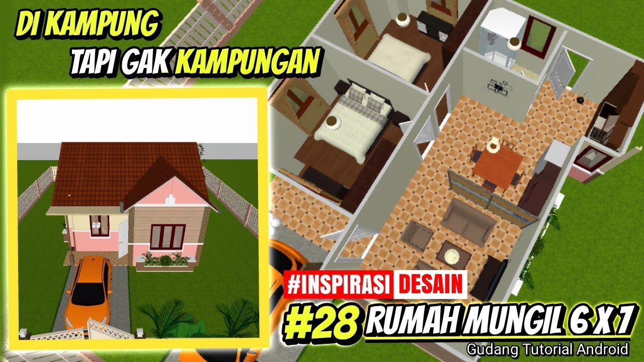 Desain Rumah 2 Kamar Mungil 6x7 Di Kampung Full Denah Dan