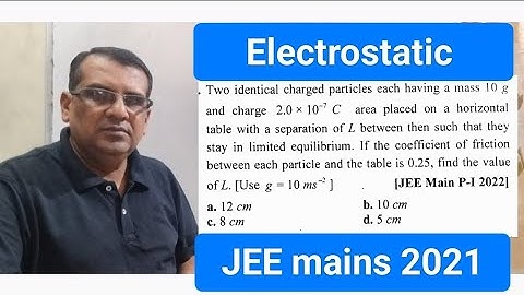 Two identical charged particles each having a mass 10 g and charge 2.0×10−7C are placed on