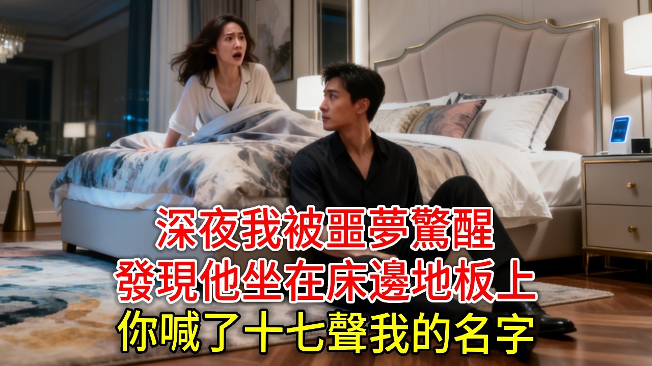 合約婚姻說好不干涉彼此私生活，深夜我被噩夢驚醒，發現他坐在床邊地板上，慢慢開口：“你喊了十七聲我的名字，我數過。”#玖玖講故事#現代愛情#女性主角#為人處世#生活經驗#故事#小說#情感#婚姻#人生哲理