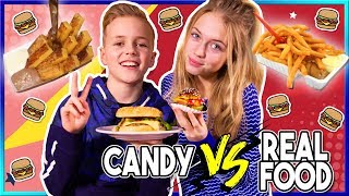 CANDY VS REAL FOOD CHALLENGE met NINA & JENS SCHOTPOORT