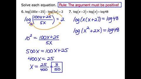 Mathcamp321: Logs Part 6B - Solving Log Equations