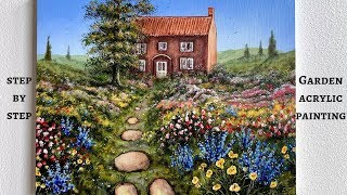 Flower Garden STEP by STEP Acrylic Painting (ColorByFeliks)