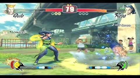 SFIV - Guile (ME) vs Rose (CPU @ Hardest Difficulty) - 5 Rounds - Video 16 - [HQ Available]