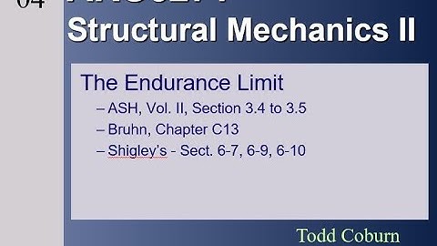 Stress Analysis II: L-04 Fatigue - The  Endurance Limit