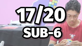 17/20 Sub-6 OFFICIAL solves at the New Jersey Championship 2024 - Matty Hiroto Inaba from Hawaii