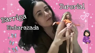 Barbie tutorial/Cómo hacer una barriga de embarazada para tu muñeca barbie  