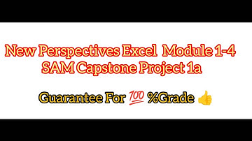 New Perspectives Excel 2019 SAM Capstone Project 1a (Modules 1–4) Solution Guide | Step-by-Step