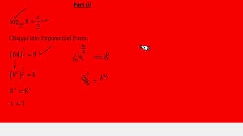 Exercise 3.2 • Question No. 6 [All Parts] - Unit 3 Logarithms [9 Class]