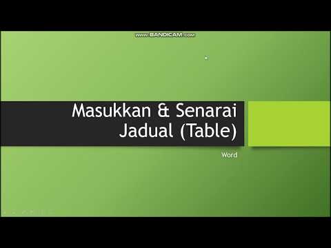 Video: Cara Menambah Jadual