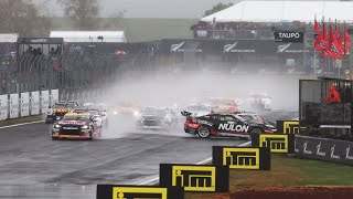 Repco V8 Supercars Cam Waters & Tim Slade Taupo Race 7 Start Crash