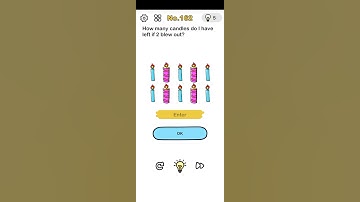 Brain out level 162(How many candles do I have left if 2 blew out?)
