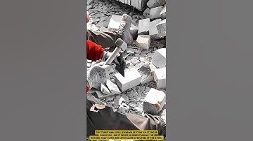 Shaping stone manually using hammer and chisel - Good Tools and Machinery in Daily Work