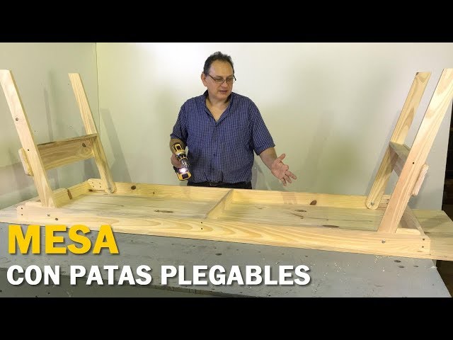 MESA CON PATAS PLEGABLES DE MADERA PARA 10 PERSONAS PASO A PASO FÁCIL -  TUTORIAL DE CARPINTERÍA 