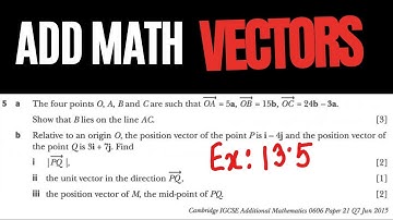 Solving Exercise 13.5, Q5 of Vectors - Cambridge IGCSE Board Exam Questions