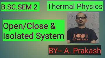 B.SC Sem.(2) Physics, ||Thermodynamics II Open, Close and Isolates system. BY-A.Prakash