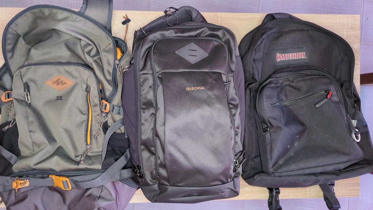 Presentration Maxpedition Prepared Citizen v1 et Quechua NH Escape 500 23l et Quechua NH500 30l