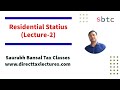 Residential status (Lecture-2) // Direct tax // Income Tax