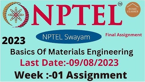 NPTEL//Basics Of Materials Engineering// Week -01 // Assignment // @educationwallah7735