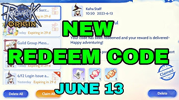 NEW GLOBAL REDEEM CODE FOR JUNE 13 • RAGNAROK ORIGIN