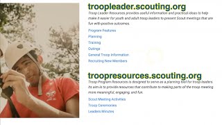 Previous Scouts BSA Resource Websites Tour