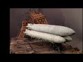 Fantasy 1/700th scale Steampunk hunter-killer mega-Zeppelin over a defeated Paris in 1918 - WW1