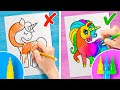 ART CHALLENGE AND DRAWING HACKS | Art School Easy Ideas To Use And Show Your Skills by 123 GO! Like