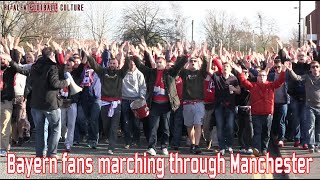 Bayern Munich fans marching through Manchester