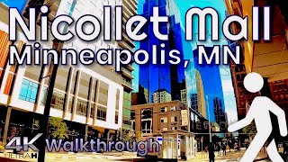 Virtual Walking Tour of Nicollet Mall Downtown Minneapolis | Minneapolis, MN | #4K