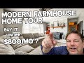 Modern Farmhouse Style Home Tour - Affordable - Buy for less than $800/mo