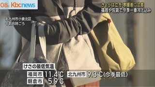 きょう１１月８日は立冬　各地で最低気温１０度未満