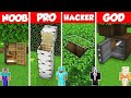 SECRET INSIDE TREE BASE BUILD CHALLENGE - Minecraft Battle: NOOB vs PRO vs HACKER vs GOD / Animation