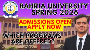 Bahria University Admissions Open Spring 2026 | Apply Now | Test Date |  Programs Offered