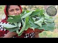 Farm Fresh Kochu Pure Vorta Recipe Healthy & Tasty Green Taro Leaf Paste Cooking Village Food